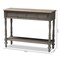 Baxton Studio Noemie Country Cottage Farmhouse Brown Finished 2-Drawer Console Table 146-8184 - alternate 9